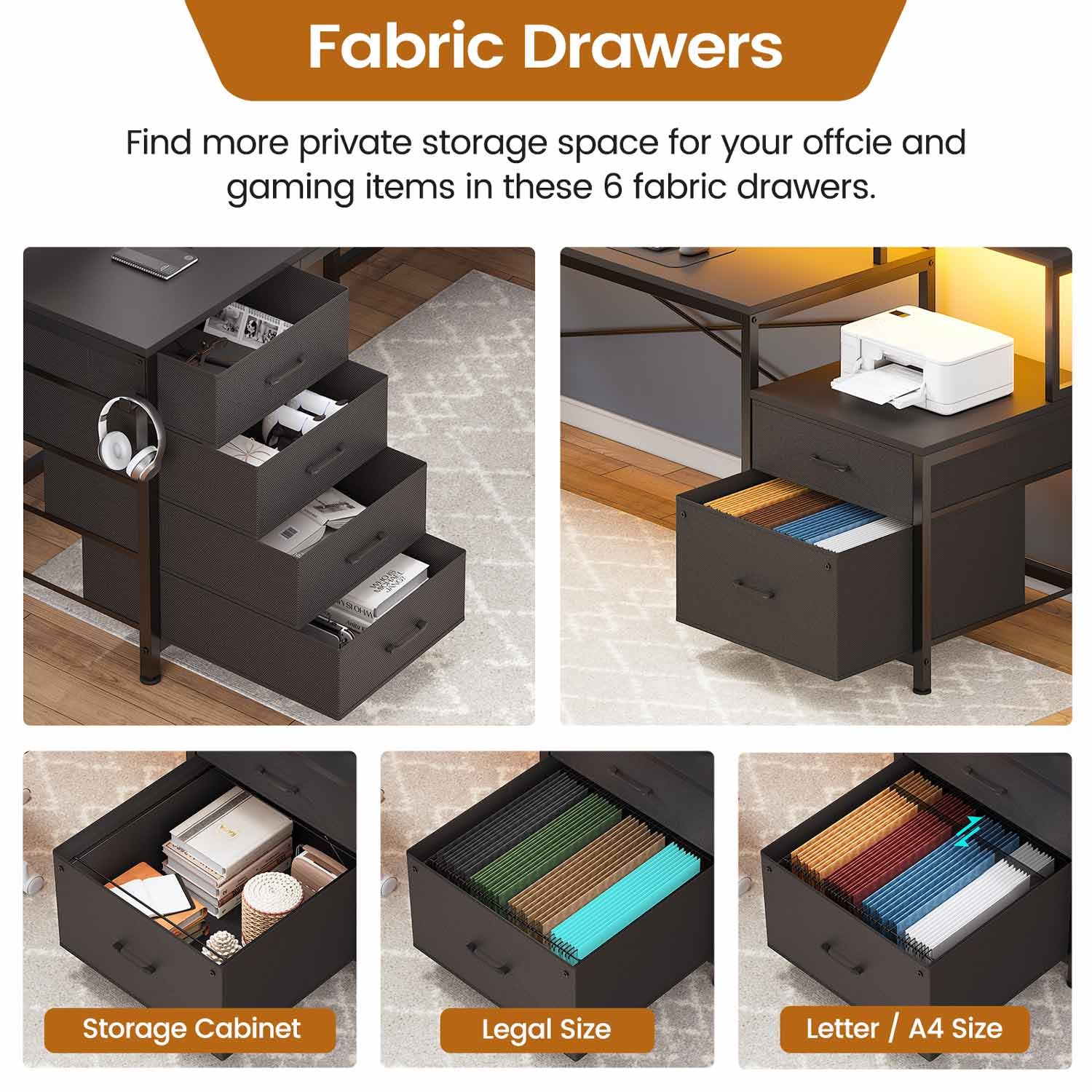 Evoke Forte L-Desk with Drawer System - Image 14