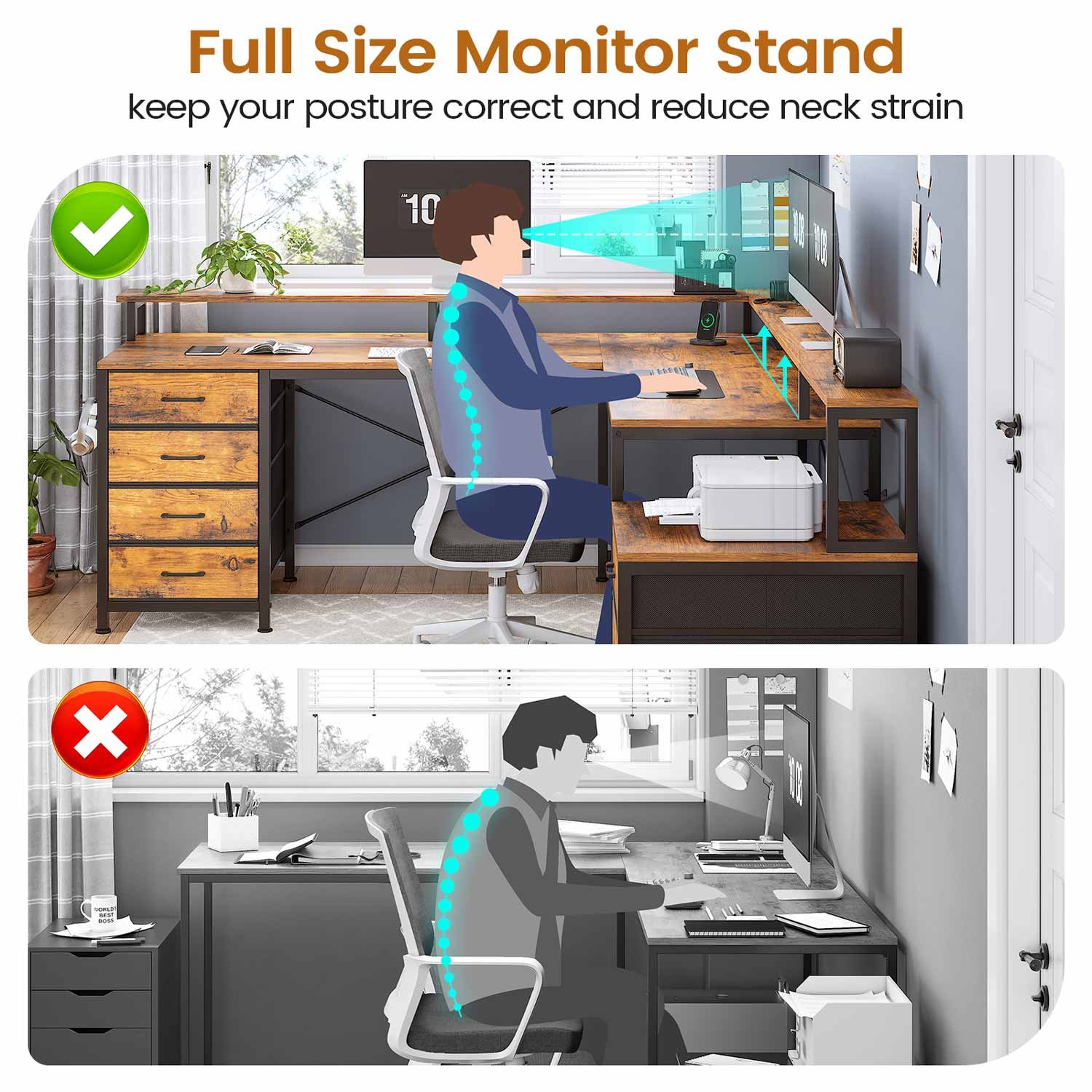 Evoke Forte L-Desk with Drawer System - Image 15