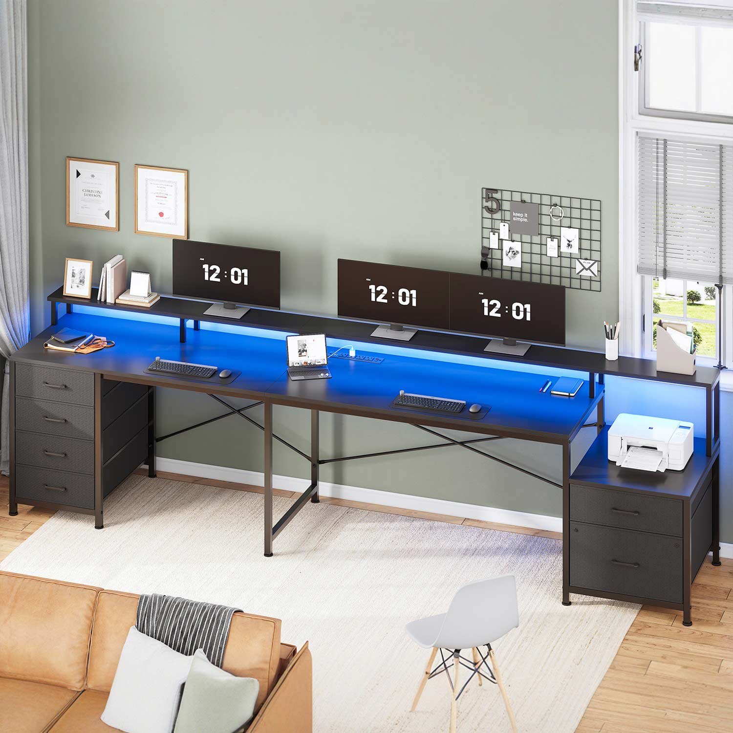 Evoke Forte L-Desk with Drawer System - Image 3