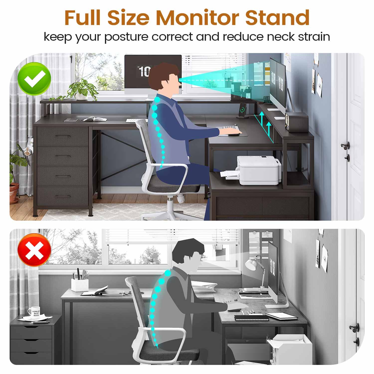 Evoke Forte L-Desk with Drawer System - Image 7