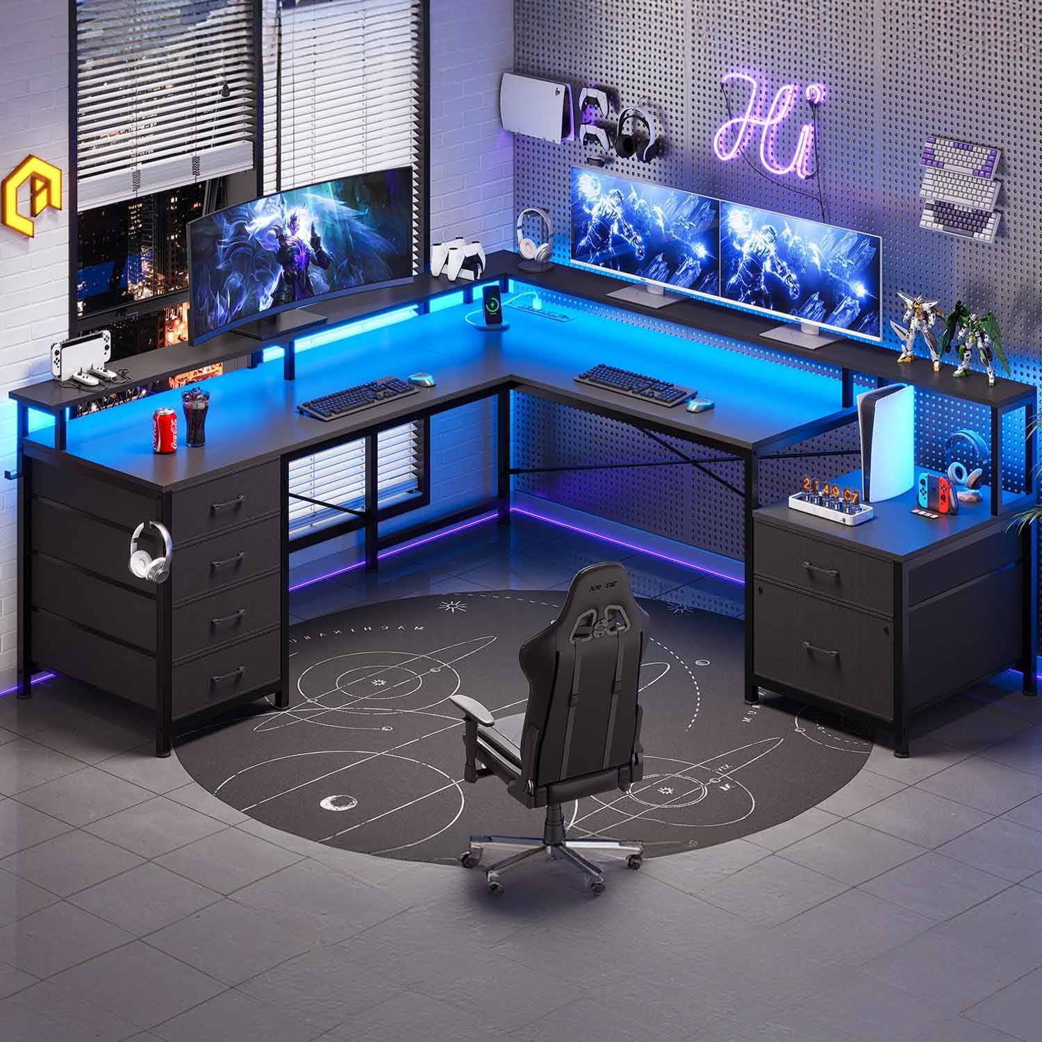 Evoke Forte L-Desk with Drawer System - Image 4