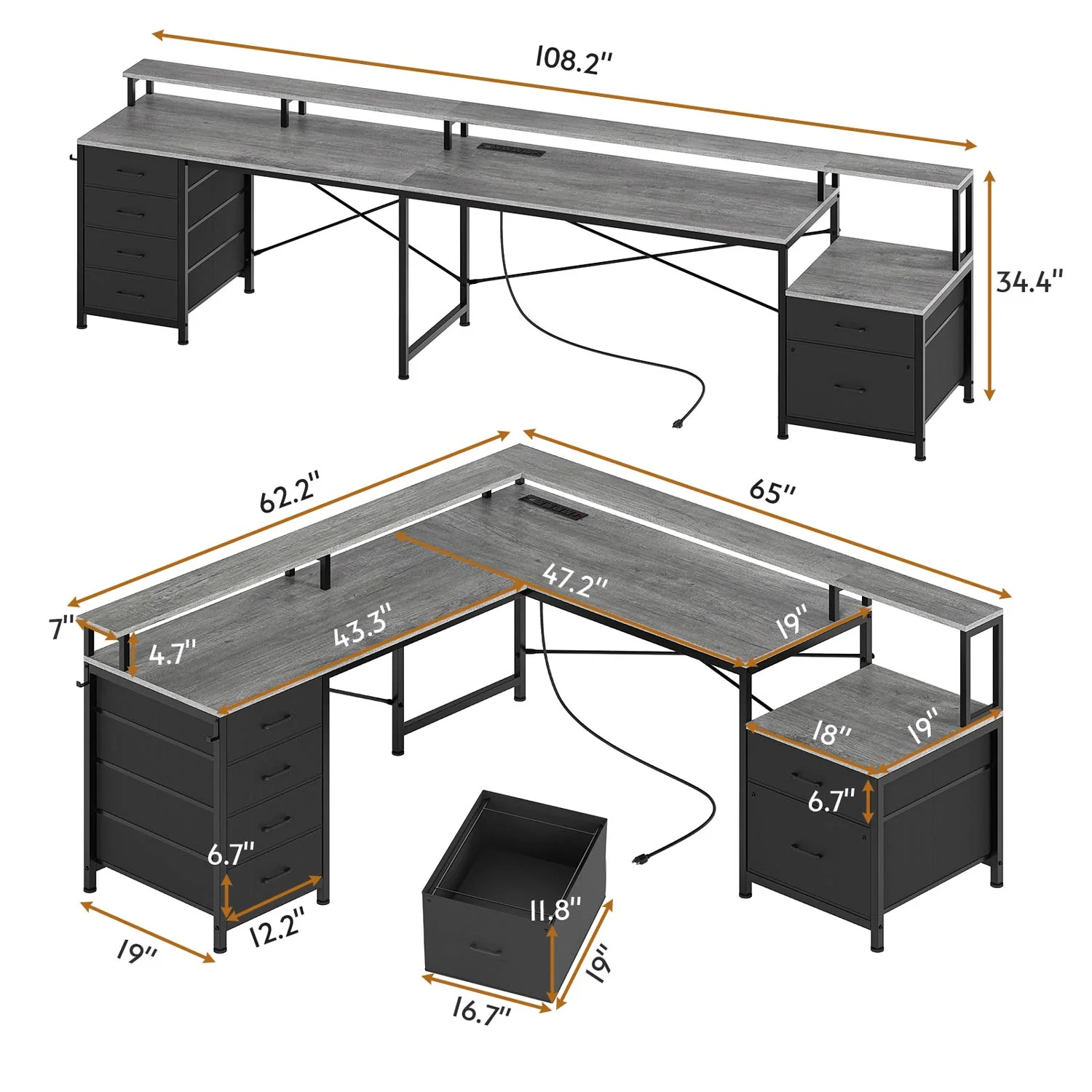 Evoke Forte L-Desk with Drawer System - Image 6