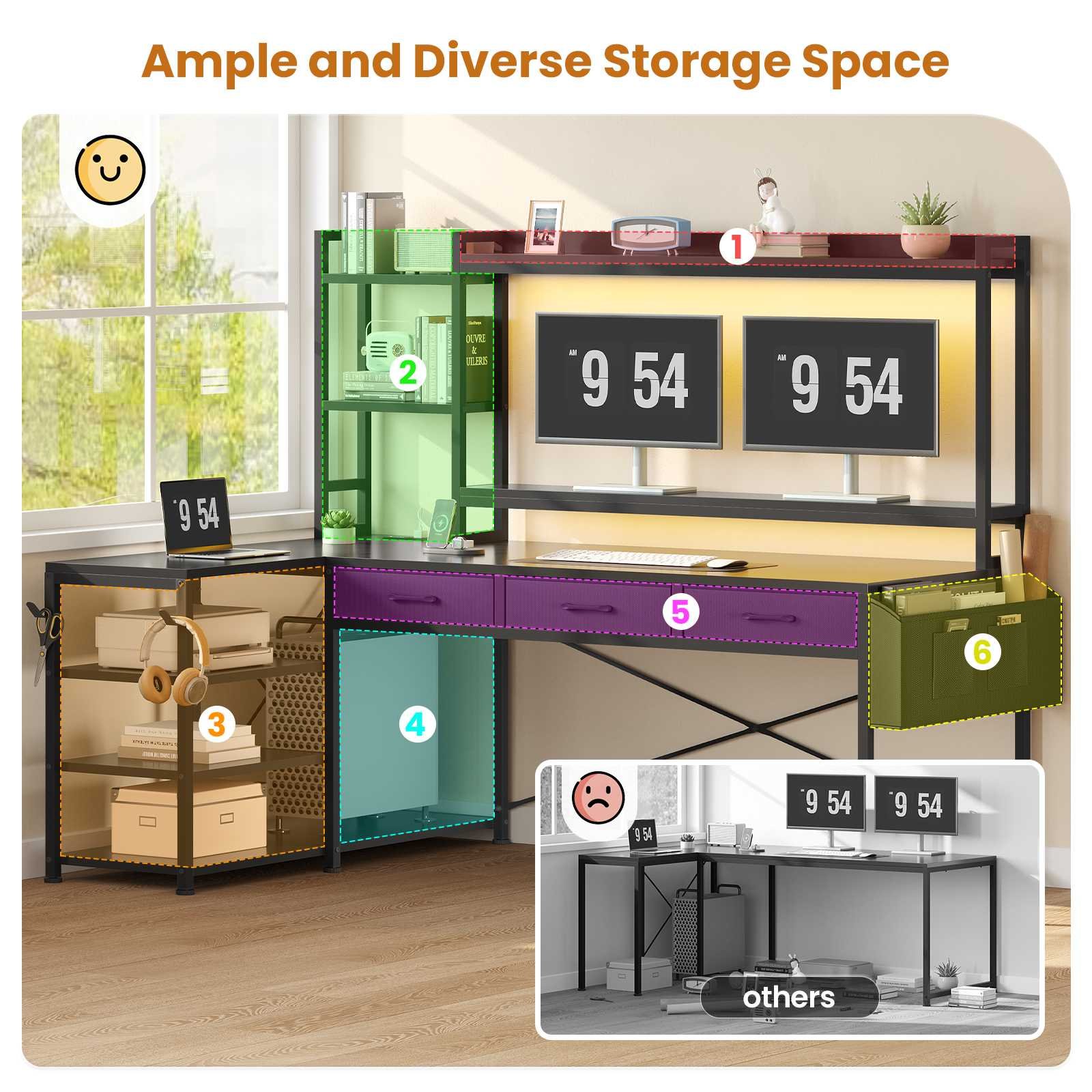 Evoke Flux L-Shaped Desk - Image 6