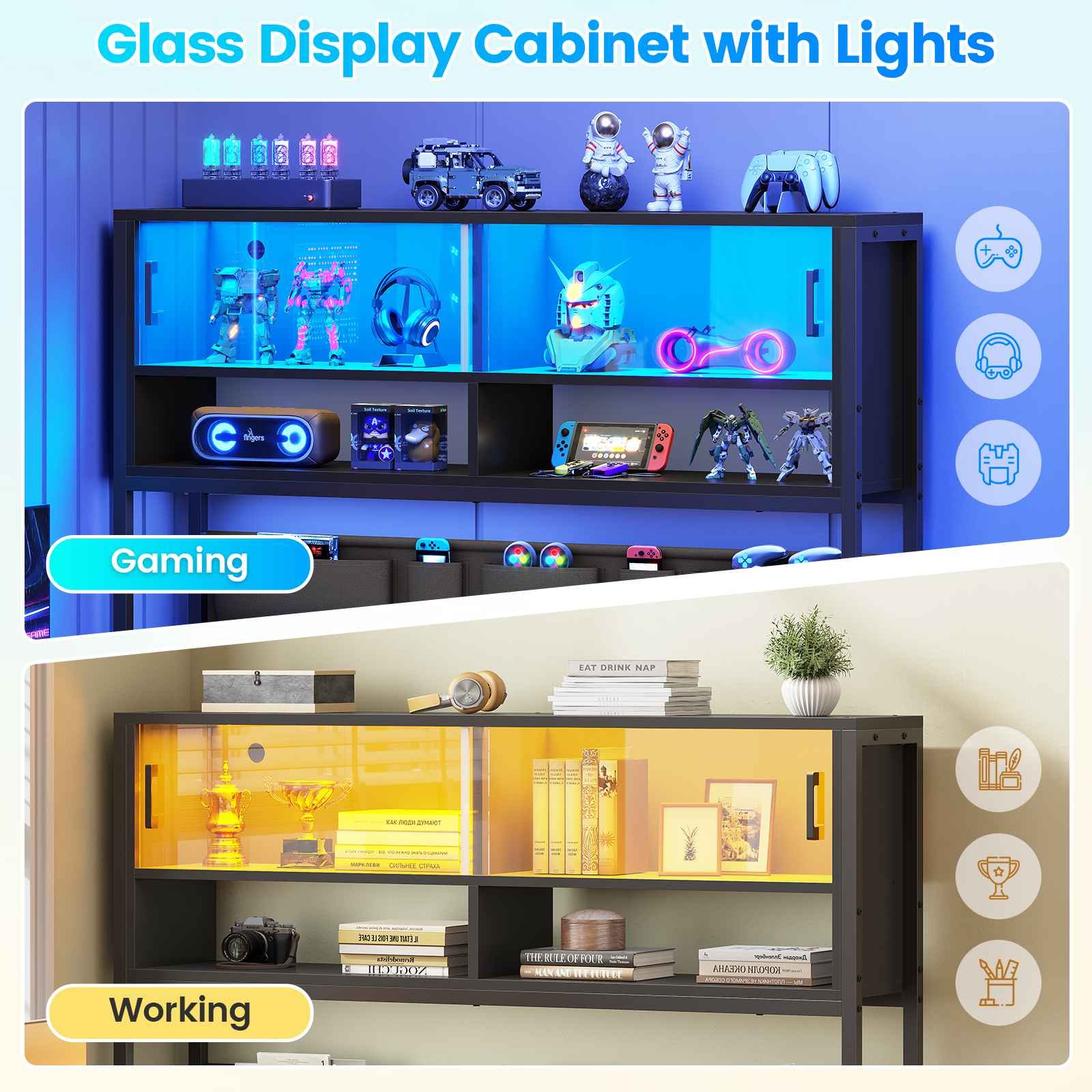 Evoke Enigma L-Desk with storage & Hutch - Image 6