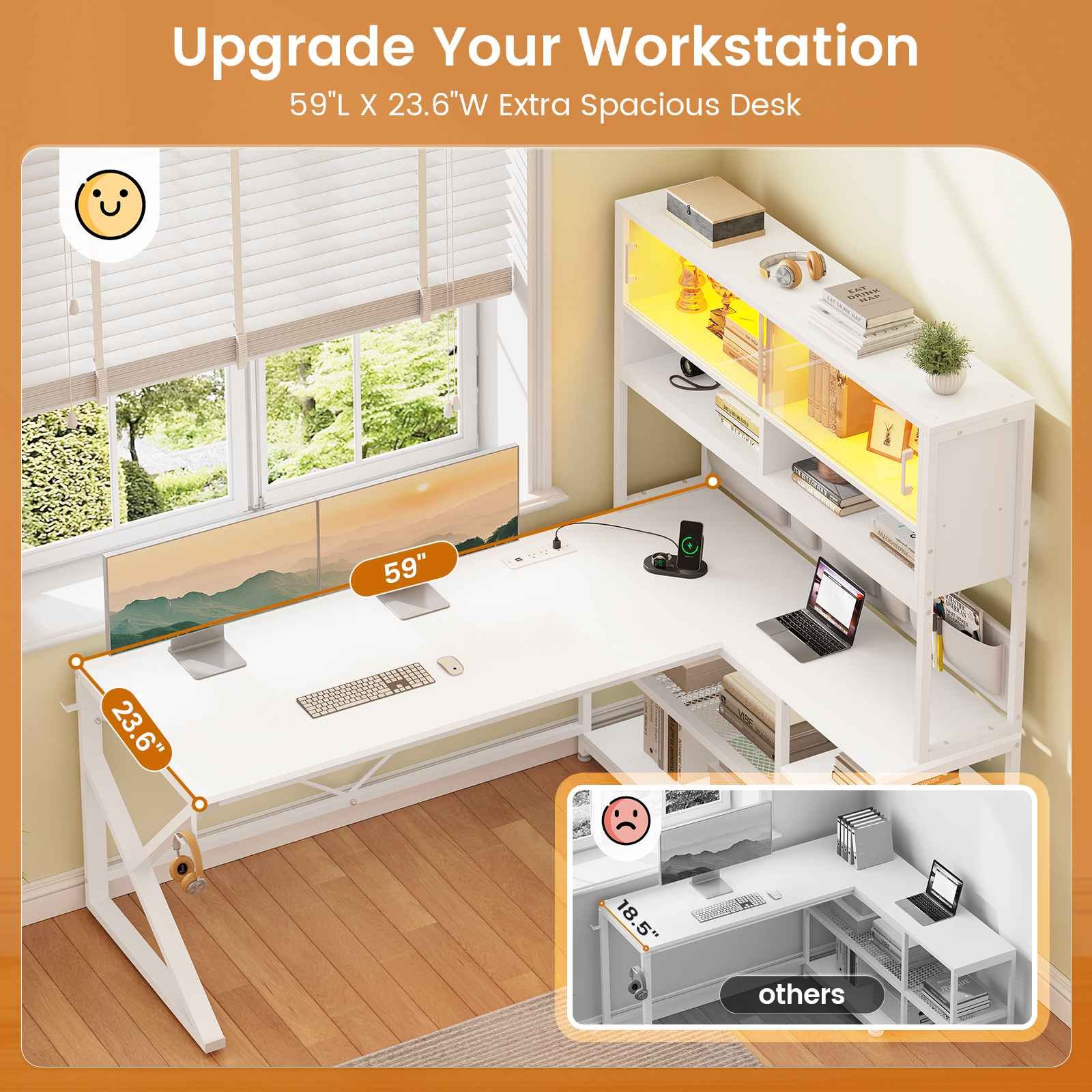 Evoke Enigma L-Desk with storage & Hutch - Image 11