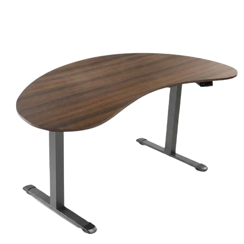 Evoke Curvic Standing Desk in Dark Oak
