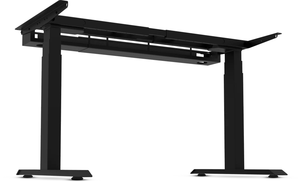 Black dual motor desk frame structure